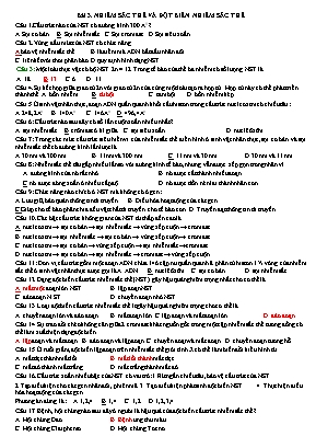 Bài tập Sinh học Lớp 12 - Bài 3 Nhiễm sắc thể và đột biến nhiễm sắc thể